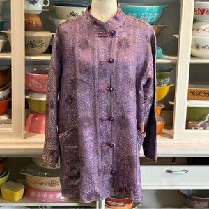 Vintage Uru Kristine St Rrik Boat Coat in Lavender Textured Silk - Size Large